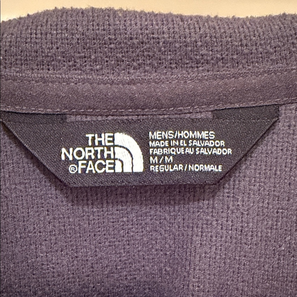 The North Face Men’s Medium Full Zip Hooded Jacket Black Softshell Fleece - Picture 3 of 8